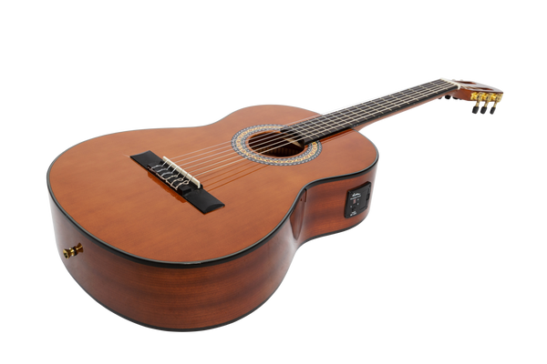 Martinez 'Slim Jim' G-Series Left Handed 3/4 Size Classical Guitar with Built-in Tuner (Natural-Gloss)