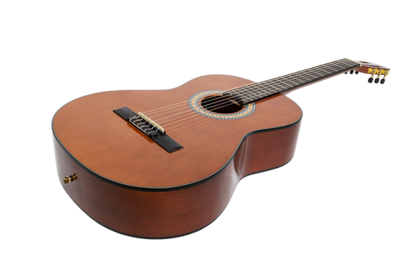 Martinez 'Slim Jim' G-Series Left Handed 3/4 Size Student Classical Guitar Pack with Built In Tuner (Natural-Gloss)