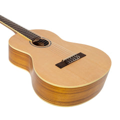 Martinez 'Slim Jim' Left Handed 3/4 Size Student Classical Guitar Pack with Built In Tuner (Spruce/Koa)