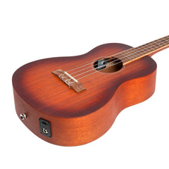 Martinez 'Southern Belle 6 Series' Mahogany Solid Top Electric Baritone Ukulele with Hard Case (Sunburst)