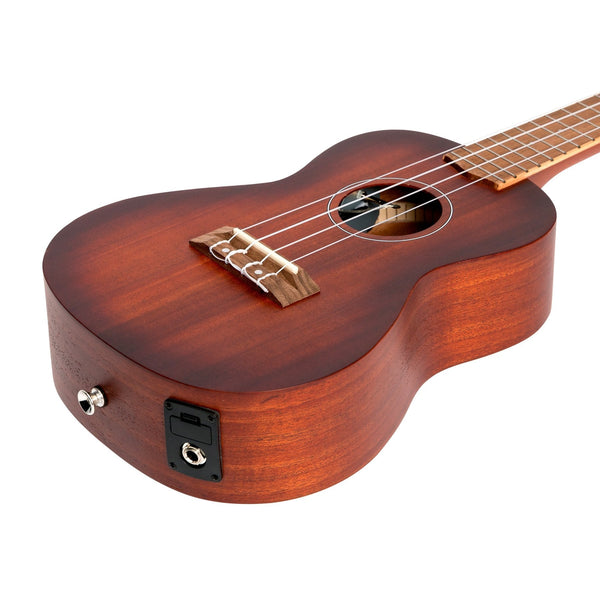 Martinez 'Southern Belle 6 Series' Mahogany Solid Top Electric Concert Ukulele with Hard Case (Sunburst)