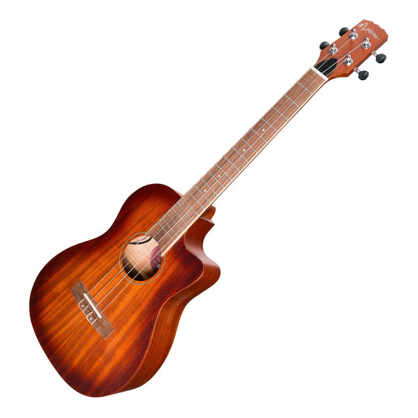 Martinez 'Southern Belle 6 Series' Mahogany Solid Top Electric Cutaway Baritone Ukulele with Hard Case (Sunburst)