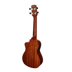 Martinez 'Southern Belle 6 Series' Mahogany Solid Top Electric Cutaway Concert Ukulele with Hard Case (Sunburst)