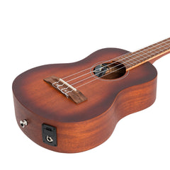 Martinez 'Southern Belle 6 Series' Mahogany Solid Top Electric Tenor Ukulele with Hard Case (Sunburst)