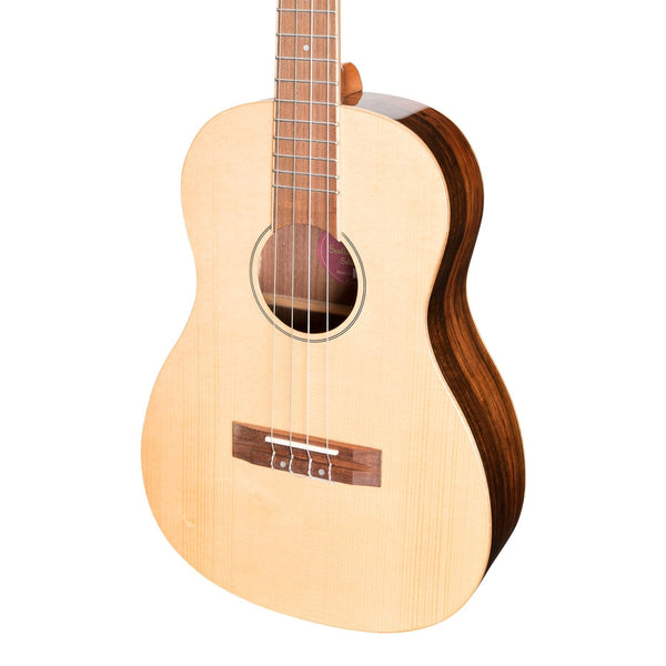 Martinez 'Southern Belle 7 Series' Spruce Solid Top Electric Baritone Ukulele with Hard Case (Natural Gloss)