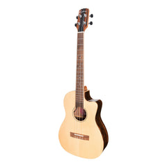 Martinez 'Southern Belle 7 Series' Spruce Solid Top Electric Cutaway Baritone Ukulele with Hard Case (Natural Gloss)-MSBB-7C-NGL