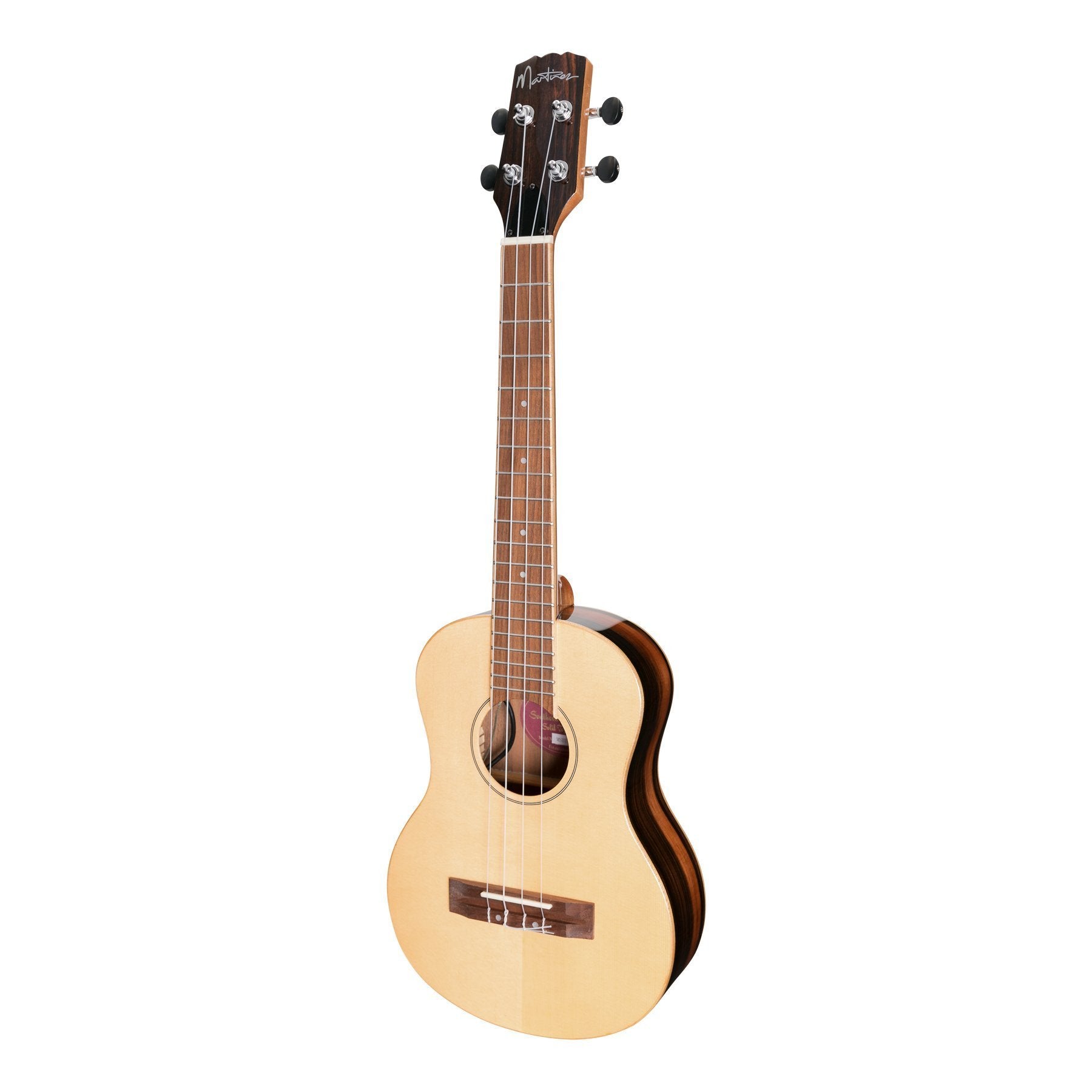 Martinez 'Southern Belle 7 Series' Spruce Solid Top Electric Tenor Ukulele with Hard Case (Natural Gloss)-MSBT-7-NGL