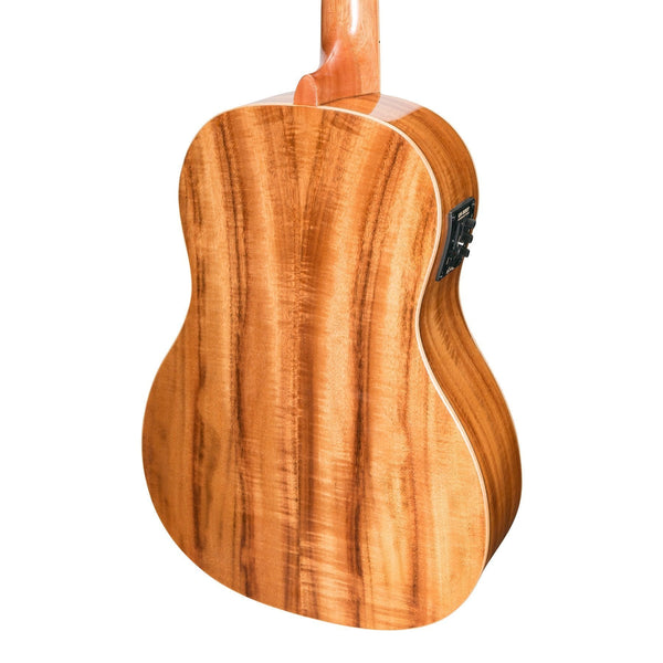 Martinez 'Southern Belle 8 Series' Koa Solid Top Electric Baritone Ukulele with Hard Case (Natural Gloss)