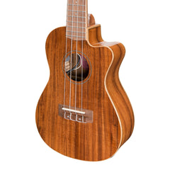 Martinez 'Southern Belle 8 Series' Koa Solid Top Electric Cutaway Concert Ukulele with Hard Case (Natural Gloss)