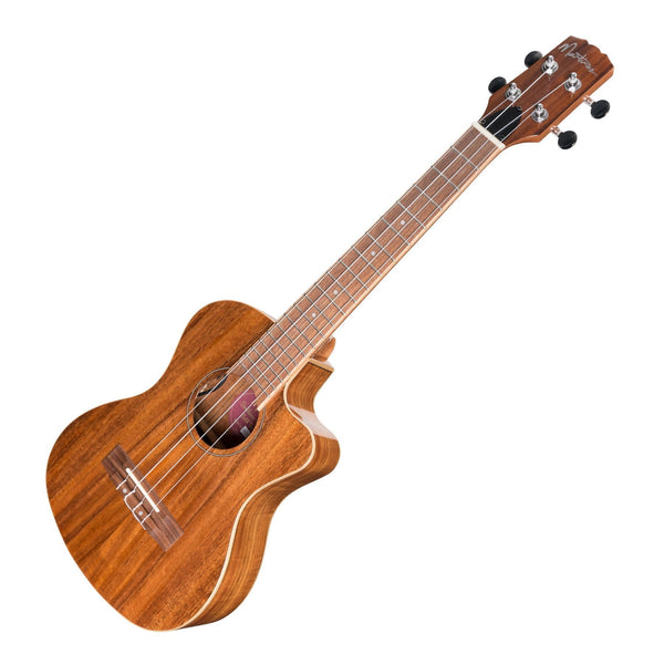 Martinez 'Southern Belle 8 Series' Koa Solid Top Electric Cutaway Tenor Ukulele with Hard Case (Natural Gloss)