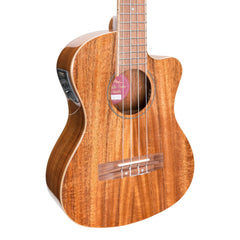 Martinez 'Southern Belle 8 Series' Koa Solid Top Electric Cutaway Tenor Ukulele with Hard Case (Natural Gloss)