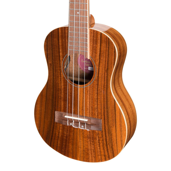 Martinez 'Southern Belle 8 Series' Koa Solid Top Electric Tenor Ukulele with Hard Case (Natural Gloss)