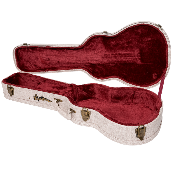 Martinez 'Southern Belle' Deluxe Shaped Baritone Ukulele Hard Case (Paisley Brown)