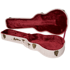 Martinez 'Southern Belle' Deluxe Shaped Baritone Ukulele Hard Case (Paisley Brown)