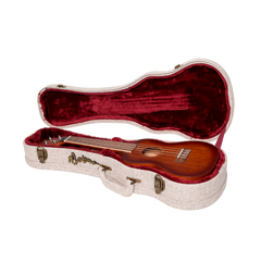 Martinez 'Southern Belle' Deluxe Shaped Concert Ukulele Hard Case (Paisley Brown)