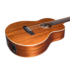 Martinez 'Southern Star Series' Koa Solid Top 12-String Acoustic-Electric TS-Mini Guitar (Natural Gloss)