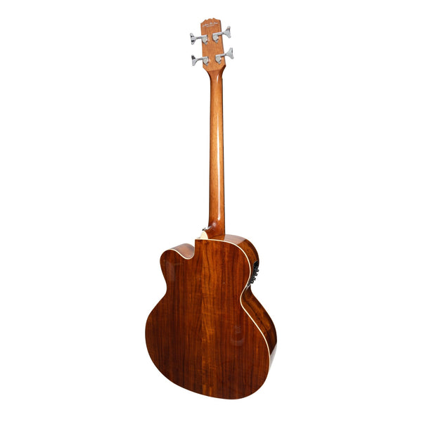 Martinez 'Southern Star Series' Koa Solid Top Acoustic-Electric Cutaway Bass Guitar (Natural Gloss)