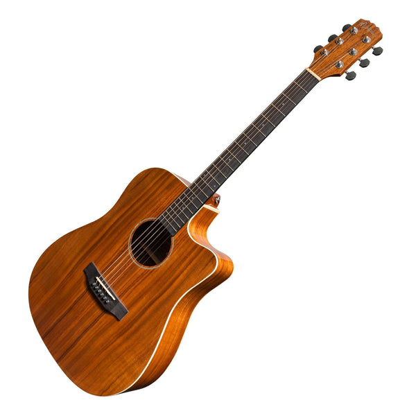 Martinez 'Southern Star Series' Koa Solid Top Acoustic-Electric Dreadnought Cutaway Guitar (Natural Gloss)