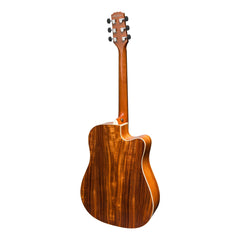 Martinez 'Southern Star Series' Left Handed Koa Solid Top Acoustic-Electric Dreadnought Cutaway Guitar (Natural Gloss)