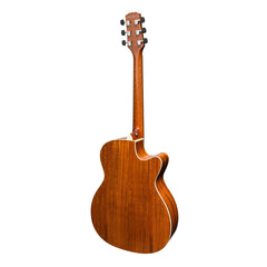 Martinez 'Southern Star Series' Left Handed Koa Solid Top Acoustic-Electric Small Body Cutaway Guitar (Natural Gloss)