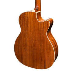 Martinez 'Southern Star Series' Left Handed Koa Solid Top Acoustic-Electric Small Body Cutaway Guitar (Natural Gloss)