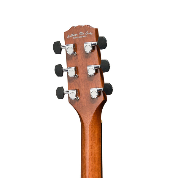 Martinez 'Southern Star Series' Left Handed Koa Solid Top Acoustic-Electric TS-Mini Guitar (Natural Gloss)