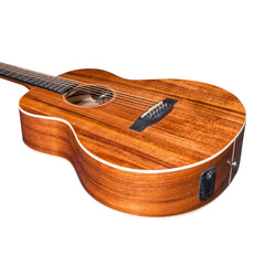 Martinez 'Southern Star Series' Left Handed Koa Solid Top Acoustic-Electric TS-Mini Guitar (Natural Gloss)