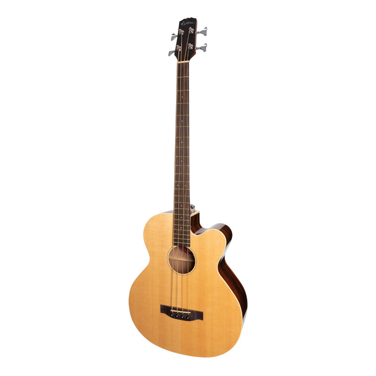 Martinez 'Southern Star Series' Spruce Solid Top Acoustic-Electric Cutaway Bass Guitar (Natural Gloss)