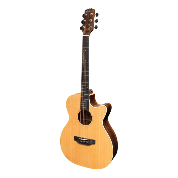 Martinez 'Southern Star Series' Spruce Solid Top Acoustic-Electric Small Body Cutaway Guitar (Natural Gloss)-MFPC-7C-NGL