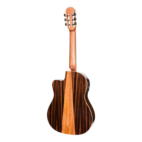 Martinez 'Southern Star Series' Spruce Solid Top Acoustic-Electric Thinline Classical Cutaway Guitar (Natural Gloss)