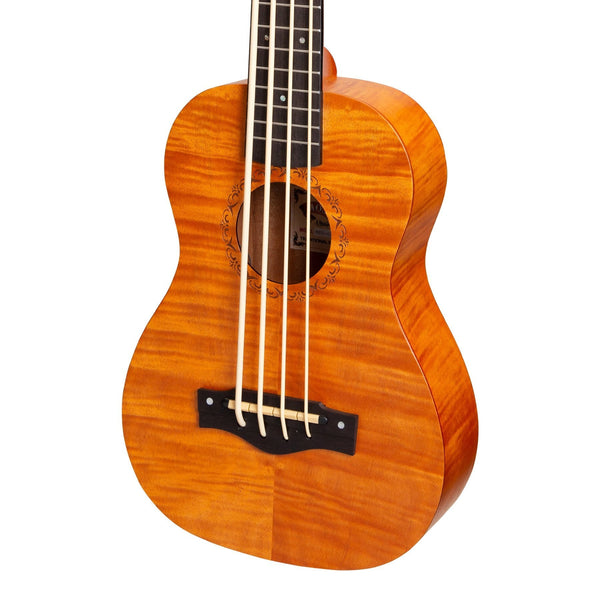 Mojo Flamed Okoume 30" Electric Bass Ukulele (Yellowburst)