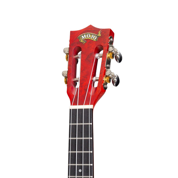 Mojo 'Traditional Series' Quilted Maple Concert Ukulele with Gig Bag (Red)