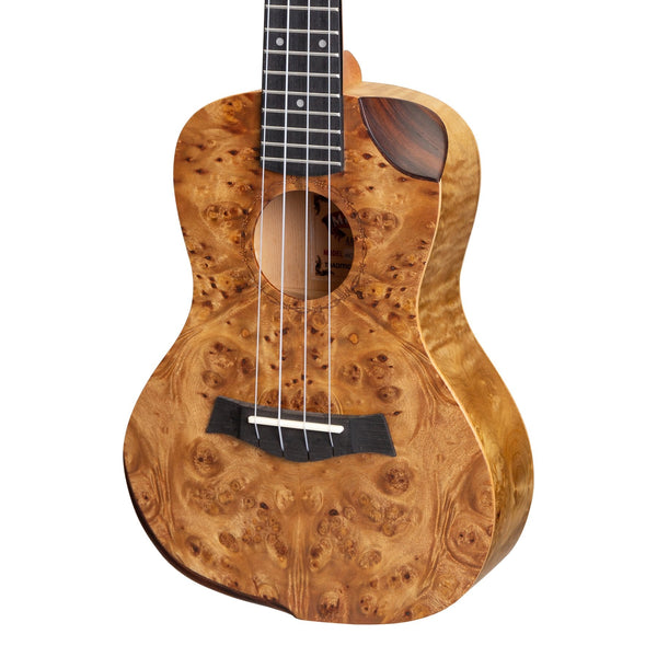 Mojo 'Traditional Series' Solid Birdseye Maple Top Cutaway Concert Ukulele with Gig Bag (Natural Satin)