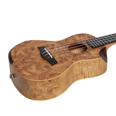 Mojo 'Traditional Series' Solid Birdseye Maple Top Cutaway Concert Ukulele with Gig Bag (Natural Satin)