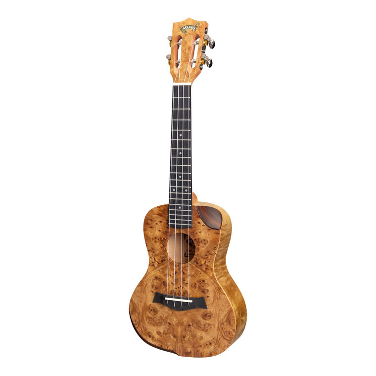 Mojo 'Traditional Series' Solid Birdseye Maple Top Cutaway Concert Ukulele with Gig Bag (Natural Satin)