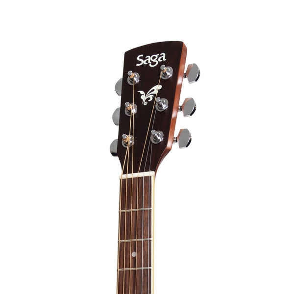 Saga '700 Series' Solid Spruce Top Acoustic-Electric Small-Body Cutaway Guitar (Natural Satin)