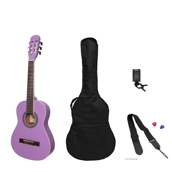 Sanchez 1/2 Size Student Classical Guitar Pack (Purple)