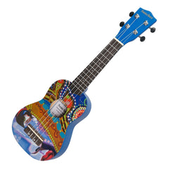 Sanchez 'Friendly Folk' Soprano Ukulele (Blue/Pattern)