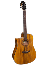 Sanchez Left Handed Acoustic-Electric Dreadnought Cutaway Guitar Pack (Koa)