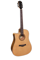 Sanchez Left Handed Acoustic-Electric Dreadnought Cutaway Guitar Pack (Spruce/Acacia)