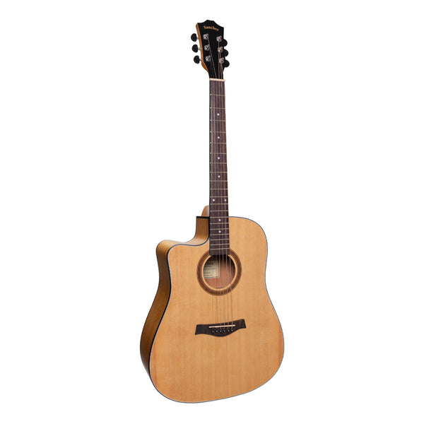 Sanchez Left Handed Acoustic-Electric Dreadnought Cutaway Guitar (Spruce/Acacia)-SDC-18L-SA