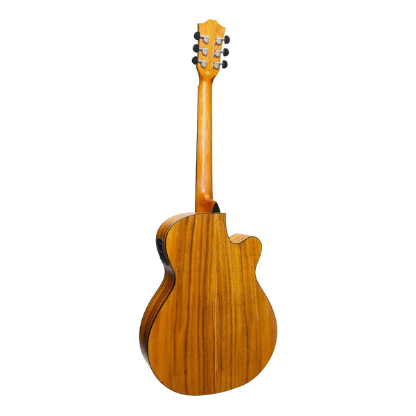 Sanchez Left Handed Acoustic-Electric Small Body Cutaway Guitar (Koa)