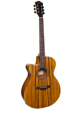 Sanchez Left Handed Acoustic-Electric Small Body Cutaway Guitar Pack (Koa)