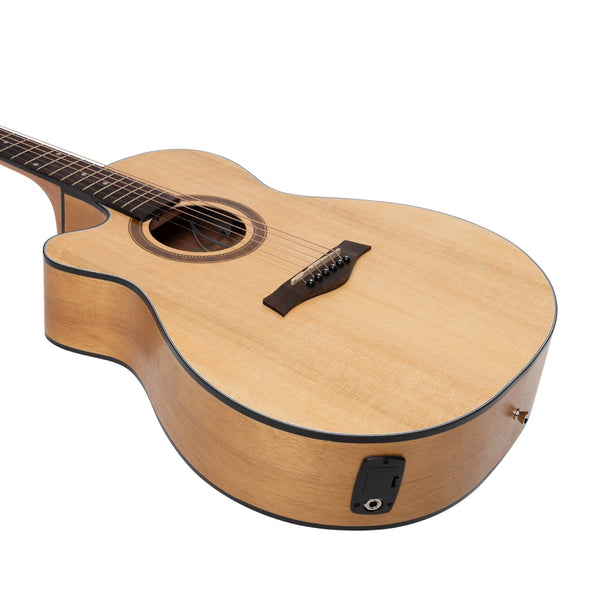 Sanchez Left Handed Acoustic-Electric Small Body Cutaway Guitar (Spruce/Acacia)