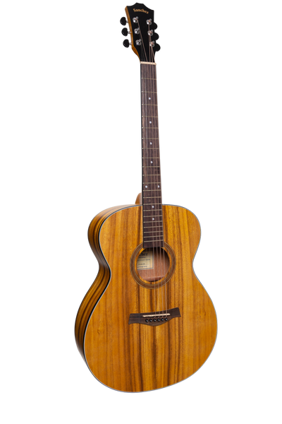 Sanchez Left Handed Acoustic Small Body Guitar Pack (Koa)