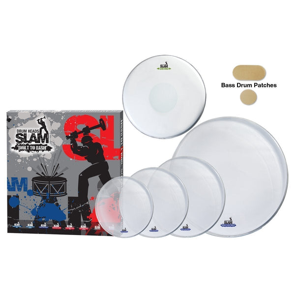 Slam 2-Ply Clear Drum Head Pack (10"T/12"T/14"T/14"S/22"BD)-SDHP-2PCL-F22