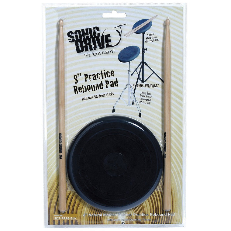 Sonic Drive Natural Rebound Drum Practise Pad Set (8