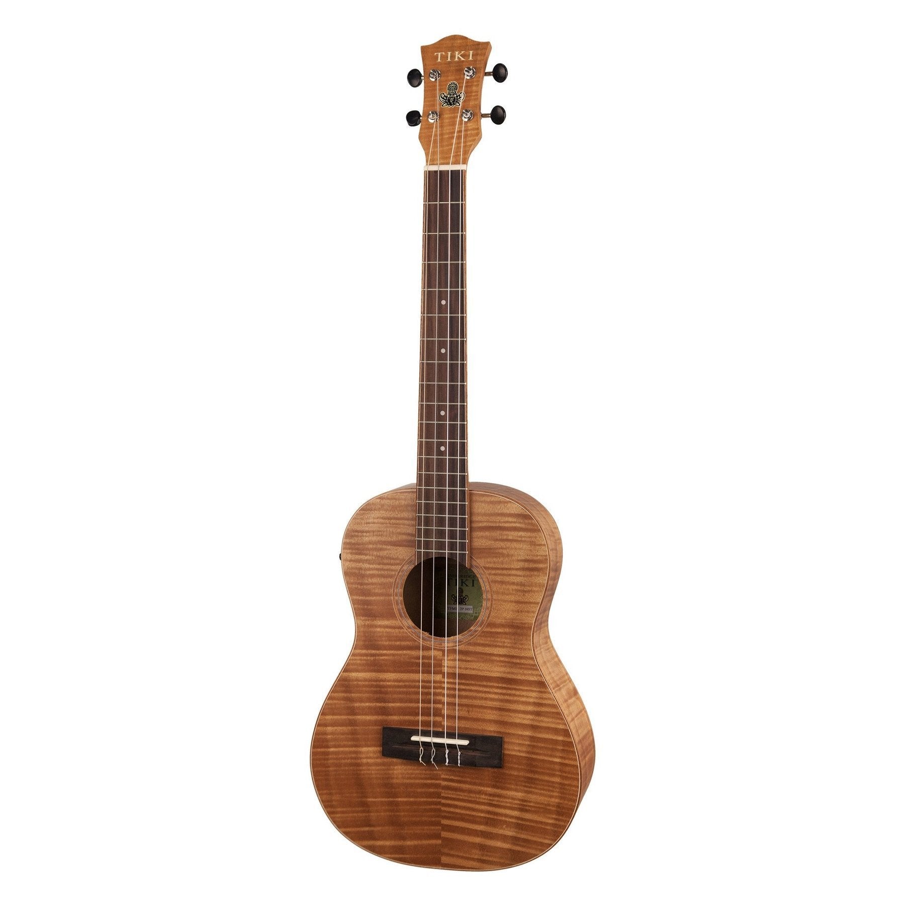 Tiki '2 Series' Mahogany Flame Top Baritone Electric Ukulele with Gig Bag (Natural Satin)-TFMB-2P-NST