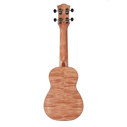 Tiki '2 Series' Mahogany Flame Top Soprano Ukulele with Gig Bag (Natural Satin)