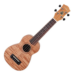 Tiki '2 Series' Mahogany Flame Top Soprano Ukulele with Gig Bag (Natural Satin)